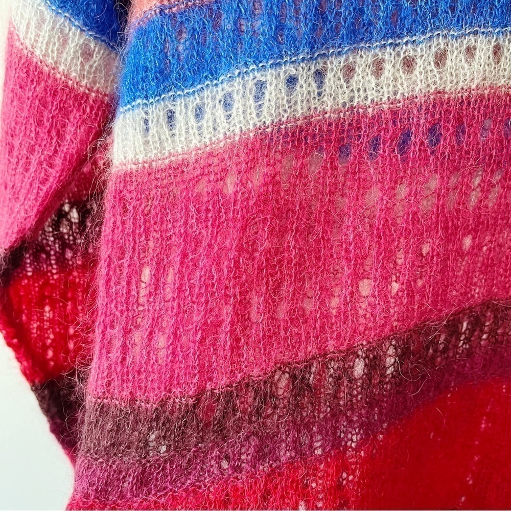 Rag & Bone Nassau Striped Mohair Silk Blend V-Neck Sweater Size XS MSRP $425 - Picture 9 of 16